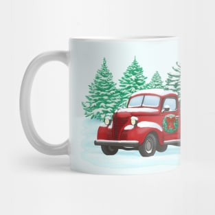 Vintage Christmas Truck Mug